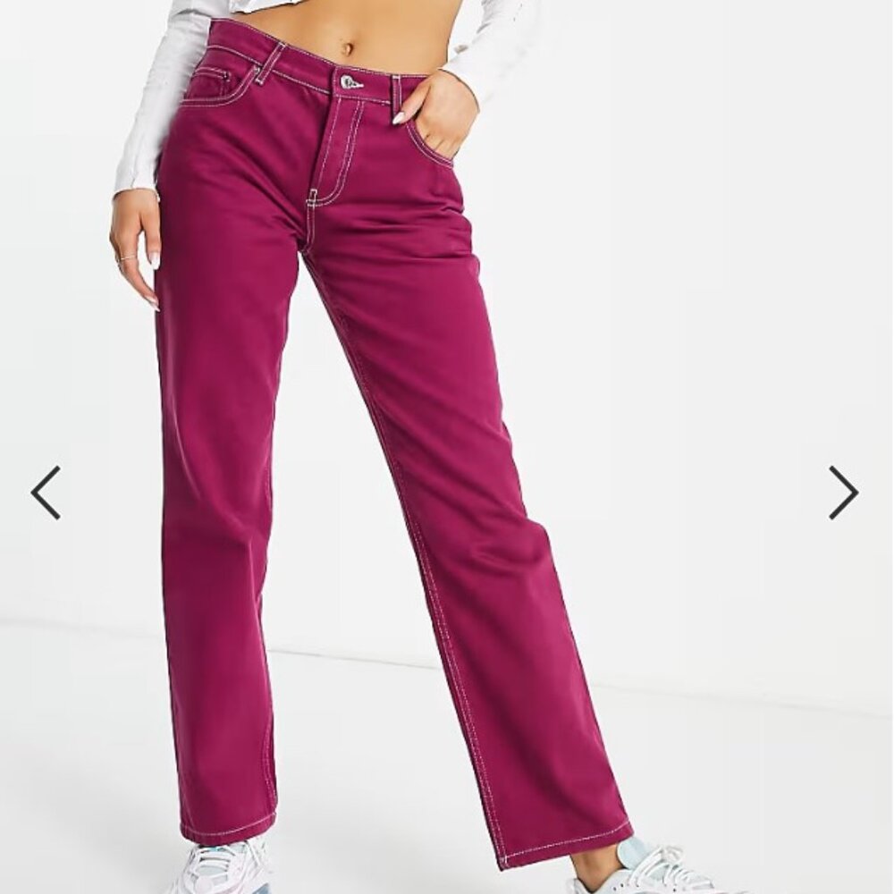 NWT Asos Berry Straight Leg Jeans